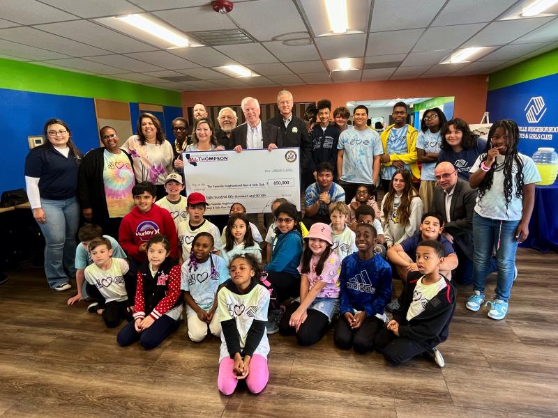 Thompson Presents $850,000 Check to Vacaville Boys & Girls Club