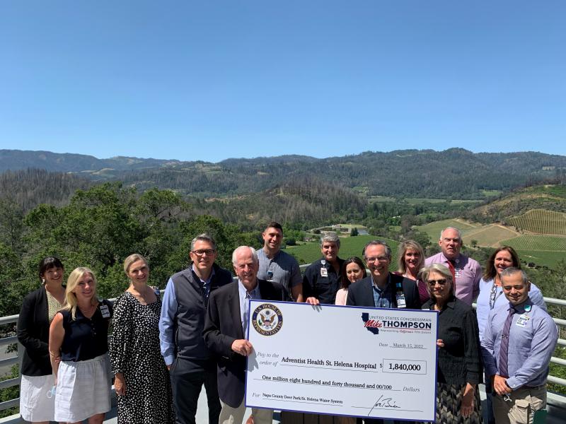 Mike presenting check to St Helena Hospital