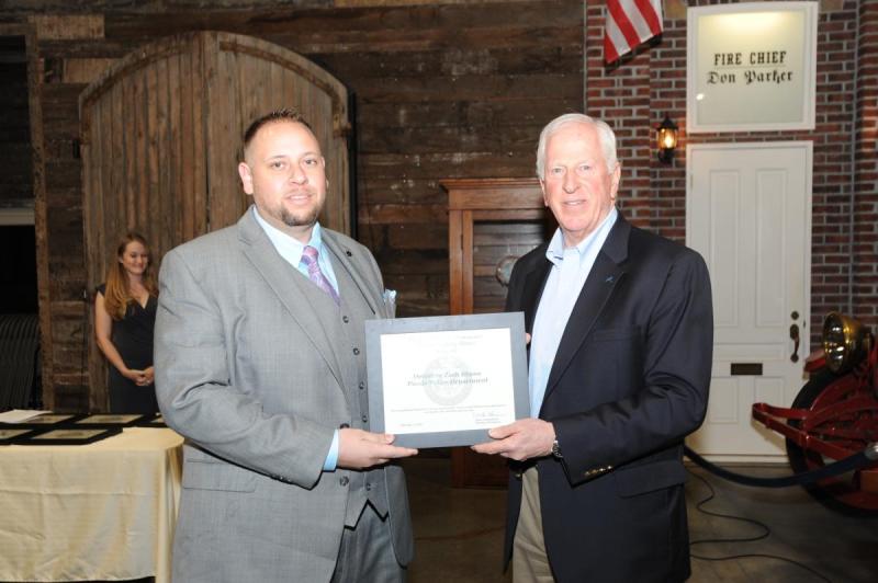 Rep. Mike Thompson presents Detective Zach Blume, Pinole Police Dept. the Public Safety Hero Award