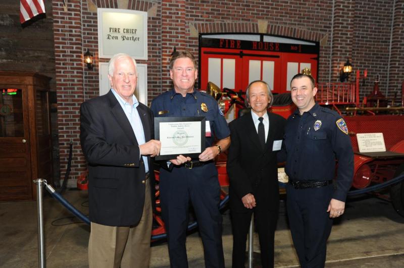 ​Mike Thompson presenting Public Safety Hero Award to Rincon Valley Fire District