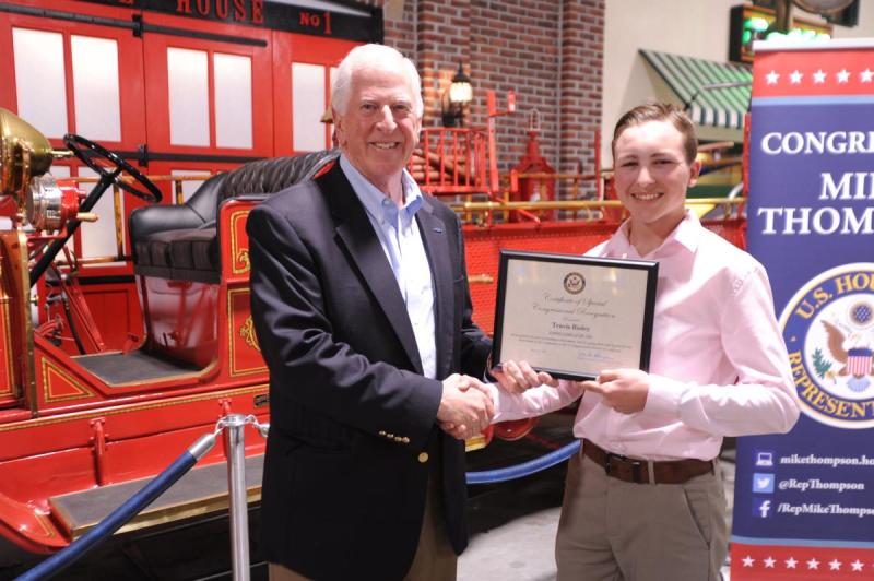 Travis Risley, a student leader of the year