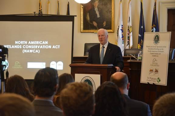 Rep. Thompson speaks with the Congressional Sportsman’s Caucus about the importance of NAWCA.