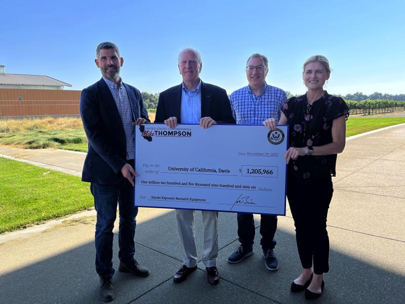 Thompson Presents $1.2 Million check to UC Davis Researchers