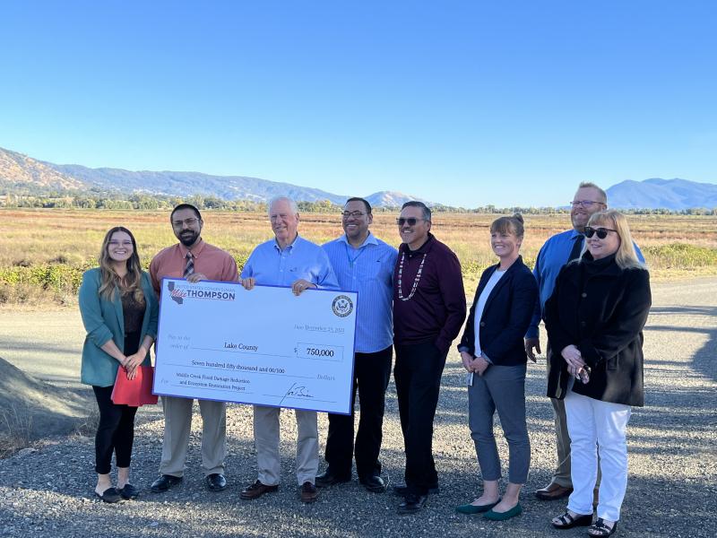 Thompson Presents $750,000 Check to Lake County