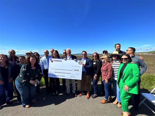 Thompson Presents $800,000 Check to American Canyon