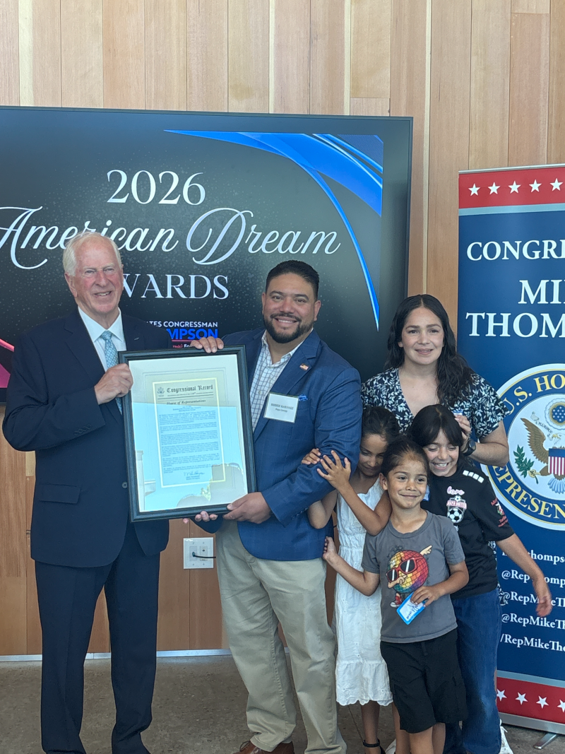 Thompson Honors Bernie Narvaez as the 2026 Napa County American Dream Award Recipient