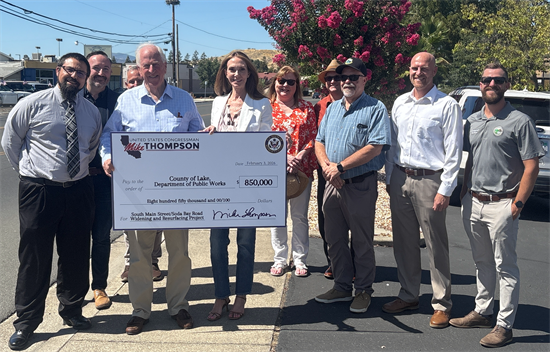 Thompson Presents $850,000 Check to County of Lake